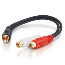 0.5ft (0.15m) Value Series™ One RCA Mono Male to Two RCA Stereo Female Y-Cable 0.5ft (0.15m) Value Series™ One RCA Mono Male to Two RCA Stereo Female Y-Cable
