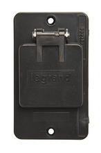 1-Gang Flip Lid 1.39-in Diameter Single Receptacle Cover Plate, Black 1-Gang Flip Lid 1.39-in Diameter Single Receptacle Cover Plate, Black