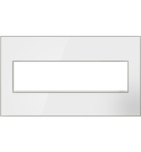 adorne® Mirror White 4-Gang Screwless Wall Plate