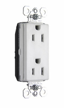 PlugTail® 15A 125V Spec-Grade Tamper-Resistant Decorator Duplex Receptacle, White