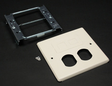 Wiremold 4047 Series Two-Gang Cover Duplex and Modular Furniture Fitting, Ivory Wiremold 4047 Series Two-Gang Cover Duplex and Modular Furniture Fitting, Ivory