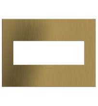 adorne® Brushed Satin Brass 3-Gang Screwless Wall Plate