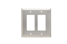Junior Jumbo 2-Gang 302/304 Stainless Steel Wall Plate, Decorator Openings