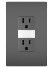 radiant® 15A Tamper-Resistant Outlet with Night Light, Black