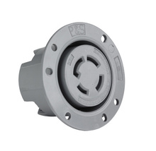 30A NEMA L2030 Flanged Outlet, Gray 30A NEMA L2030 Flanged Outlet, Gray
