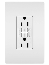 radiant® Tamper-Resistant 15A Duplex Self-Test GFCI Receptacles with Audible Alarm and SafeLock® Protection, White radiant® Tamper-Resistant 15A Duplex Self-Test GFCI Receptacles with Audible Alarm and SafeLock® Protection, White
