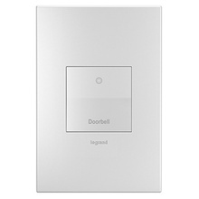 adorne® Engraved Paddle™ Switch, 20A, Doorbell, White