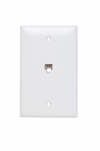 1-Gang Pre-configured Wall Plate with One RJ11 Telephone Jack, White 1-Gang Pre-configured Wall Plate with One RJ11 Telephone Jack, White