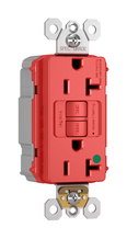 PlugTail® Hospital Grade 20A Duplex Self-Test GFCI Receptacles with SafeLock® Protection, North American Compliant, Red