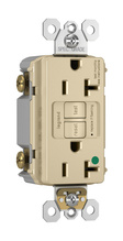 Hospital Grade 20A Duplex Self-Test GFCI Receptacles with SafeLock® Protection, North American Compliant, Ivory