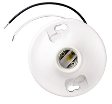 Phenolic Medium Base Lampholder 4-Terminal 6-inch leads 250V, White Phenolic Medium Base Lampholder 4-Terminal 6-inch leads 250V, White