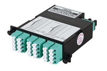 24-Fiber OM4+ M4 Cassette With 24 LC Quad Adapters To 2 MPO M- Tier 2- Method B- Near End