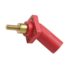 Series 16 45° 2'' Red Threaded Stud Panel Mount - Male Series 16 45° 2'' Red Threaded Stud Panel Mount - Male