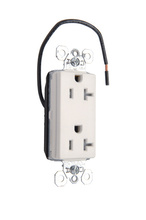 PlugTail® Tamper-Resistant Split Circuit Decorator Spec Grade Receptacle, 20A, 125V, White PlugTail® Tamper-Resistant Split Circuit Decorator Spec Grade Receptacle, 20A, 125V, White