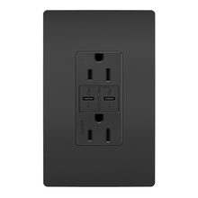 radiant® 30W USB Outlet, Type C, 15A, Tamper-Resistant, Black