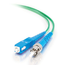 Discontinued - 32.8ft (10m) SC-ST 9/125 OS2 Simplex Single-Mode Fiber Optic Cable - Plenum CMP-Rated - Green