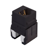 Cat 6a Quick Connect RJ45 Keystone Insert, Black Cat 6a Quick Connect RJ45 Keystone Insert, Black