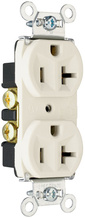 20A 125V Hard Use Spec-Grade Duplex Receptacle, Back and Side Wire, White