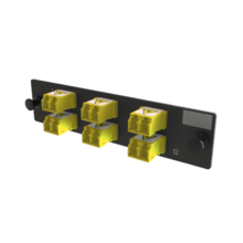 Q-Series, OFP Adapters 6 Keyed Front Keyed Rear LC Duplex Adapters, 12 Fiber, Yellow Q-Series, OFP Adapters 6 Keyed Front Keyed Rear LC Duplex Adapters, 12 Fiber, Yellow