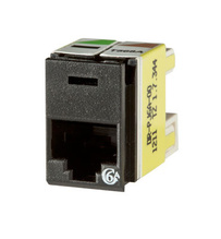 Clarity Cat6a Panel Jack,T568A/B, 8 pos, Black 180 degree Clarity Cat6a Panel Jack,T568A/B, 8 pos, Black 180 degree