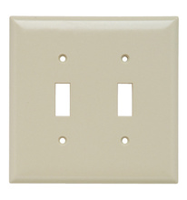 Jumbo 2-Gang Thermoset Wall Plate, 2 Toggle Switch Openings, Ivory