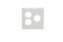 2-Gang Thermoset Wall Plate, 1 Single Receptacle, 1 Duplex Receptacle, White 2-Gang Thermoset Wall Plate, 1 Single Receptacle, 1 Duplex Receptacle, White