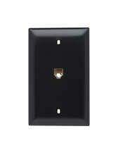 1-Gang Pre-configured Wall Plate with One RJ11 Telephone Jack, Black 1-Gang Pre-configured Wall Plate with One RJ11 Telephone Jack, Black