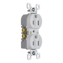 Trademaster® 15A 125V Tamper-Resistant Duplex Receptacle,  North American Compliant , White
