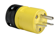 15A, 250V Rubber Dust-Tight Plug, Yellow 15A, 250V Rubber Dust-Tight Plug, Yellow