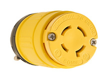Rubber Dust-Tight NEMA L15-20 Locking Connector, 20A 250V, Yellow Rubber Dust-Tight NEMA L15-20 Locking Connector, 20A 250V, Yellow