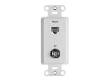 Pre-Configured 2-Port Strap, Phone-TV, Light Almond Pre-Configured 2-Port Strap, Phone-TV, Light Almond