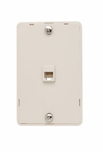 Modular Wall Mount Telephone Jack for Hanging Phones, Light Almond Modular Wall Mount Telephone Jack for Hanging Phones, Light Almond