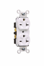 20A 250V Heavy Duty Spec-Grade Duplex Receptacle, Back and Side Wire, White