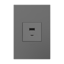 adorne® 15W USB Outlet, Type A/C, Magnesium