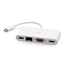 USB-C® to HDMI®, VGA, USB-A, and RJ45 Multiport Adapter - 4K 30Hz - White USB-C® to HDMI®, VGA, USB-A, and RJ45 Multiport Adapter - 4K 30Hz - White