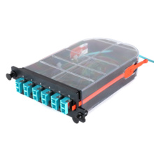 LM4 Cassette, 12 Fiber, LC Duplex (6), Multimode (OM4) to 1 Meter, 250um Micro-Distribution Loose Tube Pigtail LM4 Cassette, 12 Fiber, LC Duplex (6), Multimode (OM4) to 1 Meter, 250um Micro-Distribution Loose Tube Pigtail