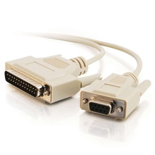 6ft (1.8m) DB25 Male to DB9 Female Serial RS232 Null Modem Cable 6ft (1.8m) DB25 Male to DB9 Female Serial RS232 Null Modem Cable