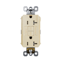 PlugTail® Specification Grade 20A Duplex Self- Test Feed-Through GFCI Receptacles with SafeLock® Protection, Ivory