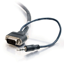 25ft (7.6m) VGA + 3.5mm A/V Cable with Rounded Low Profile Connectors M/M - Plenum CMP-Rated 25ft (7.6m) VGA + 3.5mm A/V Cable with Rounded Low Profile Connectors M/M - Plenum CMP-Rated