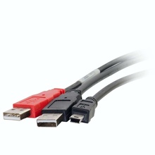 6ft (1.8m) USB 2.0 Two A Male to One Mini-B Male Y-Cable 6ft (1.8m) USB 2.0 Two A Male to One Mini-B Male Y-Cable
