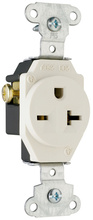 20A 250V Heavy Duty Spec-Grade Single Receptacle, Side Wire, Light Almond