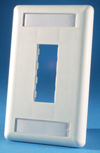 TRACJACK FACEPLATE, TWO-PORT (SINGLE GANG), PLASTIC TRACJACK FACEPLATE, TWO-PORT (SINGLE GANG), PLASTIC