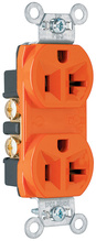 20A 125V Hard Use Spec-Grade Duplex Receptacle, Back and Side Wire, Orange