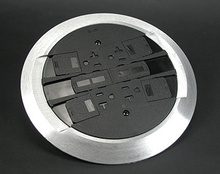 RC4 Multi-Service Poke-Thru Finish Flange and Slide Holder Assembly RC4 Multi-Service Poke-Thru Finish Flange and Slide Holder Assembly