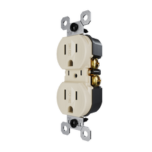 TradeMaster® 15A 125V Tamper-Resistant External Pressure Plated Duplex Receptacle, Weather-Resistant, Ivory
