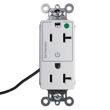 PlugTail® 20A 125V Hospital-Grade Tamper-Resistant Half Controlled Plugload Decorator Duplex Receptacle, White