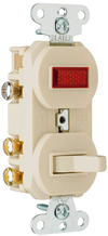 Discontinued - Non-Grounding Three-Way Combination Switch and Pilot Light, Ivory - 695IG