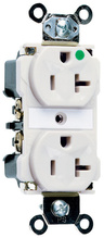20A 125V Extra Heavy Duty Hospital-Grade Duplex Receptacle, Back and Side Wire, White 20A 125V Extra Heavy Duty Hospital-Grade Duplex Receptacle, Back and Side Wire, White