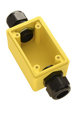 Watertight Deep Yellow Back Box, 1-in Feed Thru NPT for Duplex Receptacles Watertight Deep Yellow Back Box, 1-in Feed Thru NPT for Duplex Receptacles