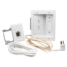 In-Wall TV Power and Cable Management Kit, White In-Wall TV Power and Cable Management Kit, White